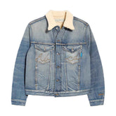 ADVISORY BOARD CRYSTALS Shearling Lined Jean Jacket at Gravity NYC